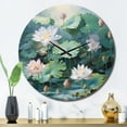 thumbnail image 3 of Designart "Lotus Pond Asian Painting II" Asian Oversized Wall Clock, 3 of 5