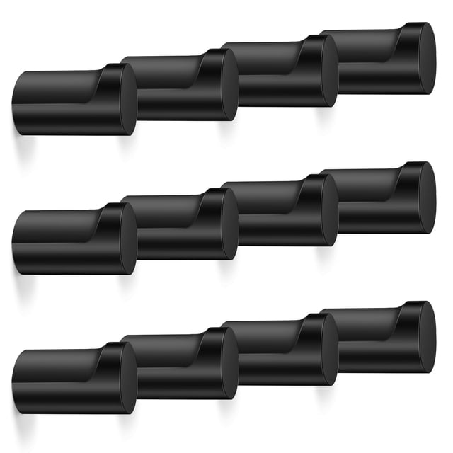 Ganchos de pared de madera bsdonte, 12 unidades, negros, resistentes