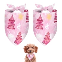 Dog Bandana 2 Pack,Pink Christmas Tree Bandanas for Dogs,Cat Bandana,Small/ Large Dog Bandana 2 Size,Dog Bandanas Girl Boy