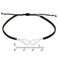 thumbnail image 4 of Lovely Sterling Silver Angel Wings Charm on Black Cotton Rope Bracelet, 4 of 5