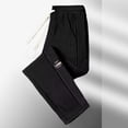 thumbnail image 2 of Curuila Mens Sweatpants With Pocket Solid Color Elastic Waist Drawstring Straight Leg Pants For Men Everyday Wear Fashion Joggers Trousers Size L, 2 of 4