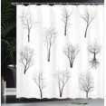 thumbnail image 4 of Ambesonne Spooky Shower Curtain, Forest Trees Branches, 69"Wx84"L, Black and White, 4 of 5