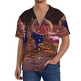 thumbnail image 7 of Lsque Pikmin print Men's Cuban Collar Short Sleeve Shirt Summer Beachwear Casual Button Down Fashionable Vacation Leisure Shirt-XX-Large, 7 of 7