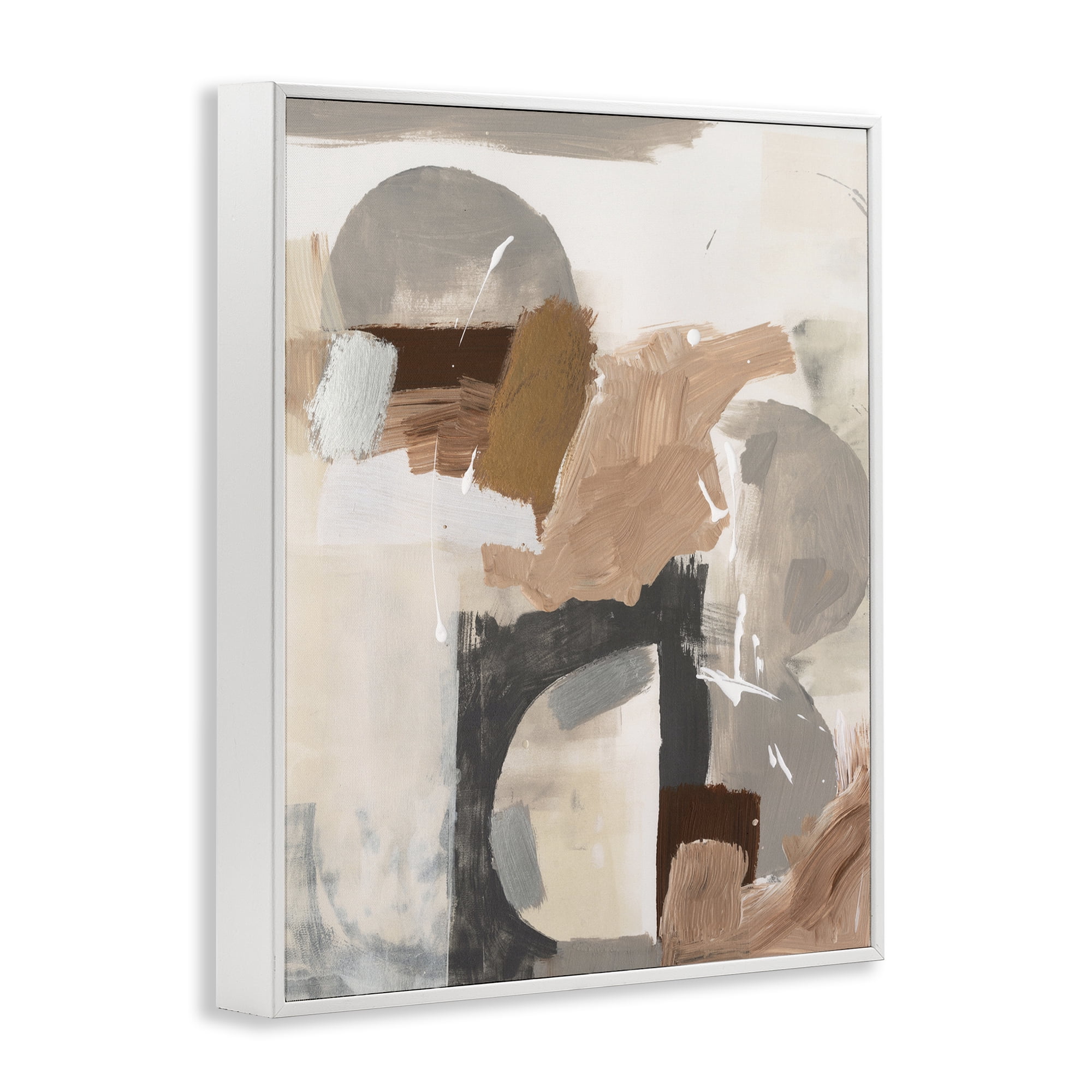 Stupell Industries Expressive Desert Abstract Abstract Painting White Framed Art Print Wall Art, 11 x 14