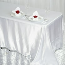 BalsaCircle 90" x 132" Satin Rectangular Tablecloth White