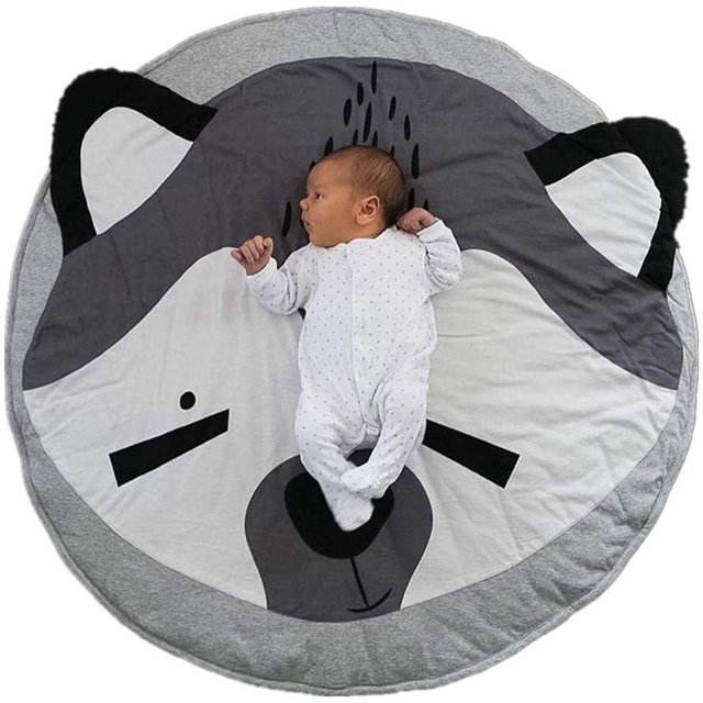 Alfombrilla de juego redonda para bebé, alfombrilla para gatear, cojín para gatear, alfombra con aire acondicionado para niños, niños pequeños, dormitorio Adepaton WMZL-692-12