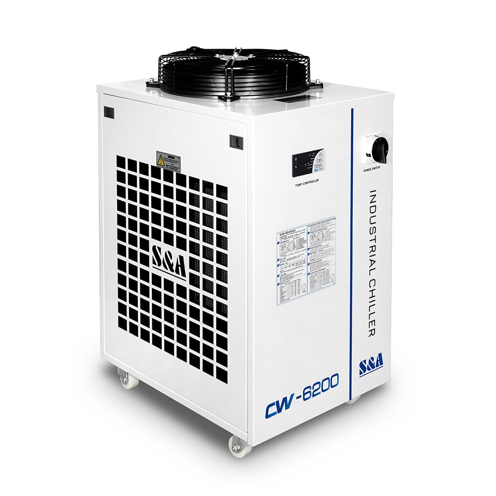 S&A 220V 60Hz CW-6200BN Industrial Water Chiller 14L Capacity Water Cooler for Fiber La/ser, 45KW CNC Spindle Cooling US Stock