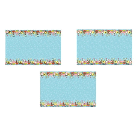 Spongebob Squarepants Rectangular Printed Plastic Table Covers 3ct for Birthday Parties