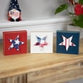 thumbnail image 2 of Northlight Stars and Stripes Americana Wooden Plaques - 4.25" - Red, White and Blue - Set of 3, 2 of 7