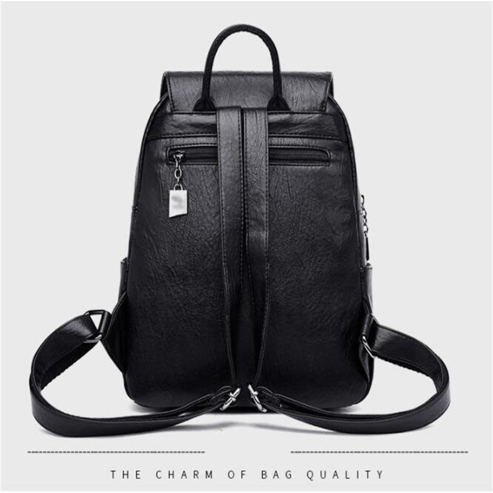 Backpack Women Shoulder Travel Backack School Bag Waterproof Leisure Travel PU Leather Backpacks Bronze Walmart