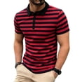 thumbnail image 2 of COSFO Short Sleeve Big and Tall Polo Shirts for Men Striped Golf Casual Graphic Tees Collared Performance Slim Fit Quick Dry Pullover Tops, 2 of 9