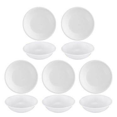 Cake Tray Side Dish Bowls 10 Pcs Tableware Plates Serving Dishes Appetizers with Separation Restaurant Sauce Holders White