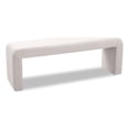 thumbnail image 1 of Meridian Furniture Banc Minimaliste en Velours Crème, 1 of 7