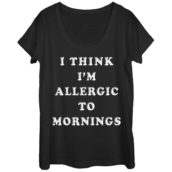 Women's Lost Gods I Think I'm Allergic to Mornings Scoop Neck Black Small