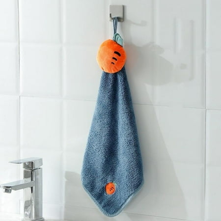 

Pretty Comy Cartoon Water Absorption Dishcloth Cute Hand Towel Scouring Pad Kitchen Lazy Rag Microfiber Hanging Non-stick Oil Towel Blue