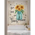 thumbnail image 3 of Sunflower Sheer Curtains 2 Panels Set You Are My Sunshine Yellow Flower Bee Plant Retro Lihgt Filtering Rod Pocket Voile Drape, Semi Sheer Window Curtains for Bedroom Living Room, 52"x63", 3 of 5