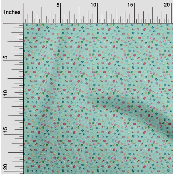 oneOone Viscose Chiffon Fabric Crystal & Gemstone Ocean Printed Fabric 1 Yard 42 Inch Wide