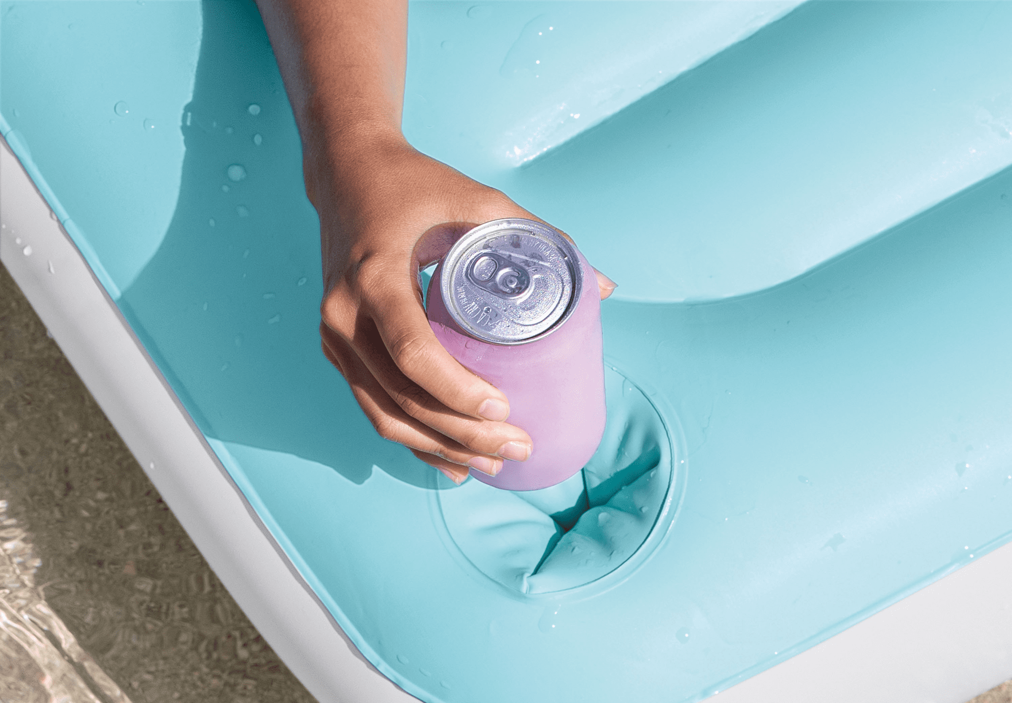 Intex Floating Water Lounge 10ft 2in x 6ft x 7in Teal & White Pool Float with Cup Holders