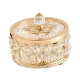 thumbnail image 4 of Crystal Jewelry Box Gold Trinket Box Decorative Treasure Case for Rings Keepsake 10cmx9.5cm, 4 of 7