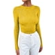 thumbnail image 1 of Gibobby SuéTer Mujer Invierno Suéter de punto con cuello redondo de color sólido para mujer Suéter de cuello con fondo(Amarillo,CH), 1 of 6