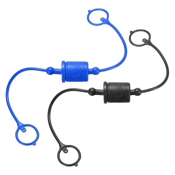 Uxcell 2 Set 3/4 ISO-A Hydraulic Hose Male Dust Cap & Female Plug Cover, Blue/Black