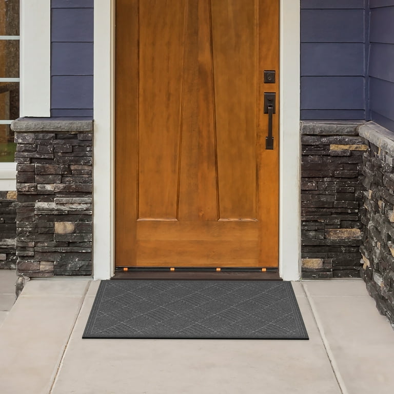 Rubber-Cal 2-ft x 3-ft Brown Rectangular Indoor or Outdoor Winter Door Mat  in the Mats department at