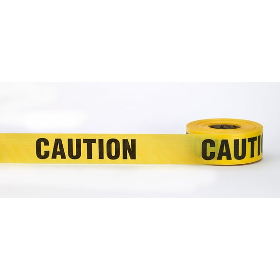 Mutual Industries "CAUTION" Barricade Tape 3" x 333.33 yds. Yellow 10/Box (17779-41-3000)