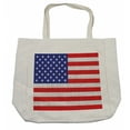 thumbnail image 1 of USA Shopping Bag, Fourth of July Independence Day Burlap Looking Retro Vintage Country Pastel Color, Eco-Friendly Reusable Bag for Groceries Beach and More, 15.5" X 14.5", Cream, by Ambesonne, 1 of 2