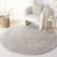 thumbnail image 2 of SAFAVIEH Tahoe Candyce Solid Shag Area Rug, Grey, 6'7" x 6'7" Round, 2 of 8