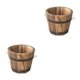 thumbnail image 2 of serony 1PC Wooden Flower Pot Flat Edge Garden Decor Succulent Plants Flower Barrels Decorations No.01 2Set, 2 of 6