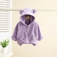 thumbnail image 4 of breaise Toddler Winter Coat Fleece Zip up Hooded Bear Ears Warm Fuzzy Baby Kids Jacket Outerwear Sweater Purple 6-7Years, 4 of 9
