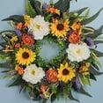 thumbnail image 3 of 17.7" Spring Wreaths for Front Door, Summer Hydrangea Peony Outdoor Wreath, Green Floral Door Decor for All Season Home Wall Wedding Farmhouse Holiday, 3 of 9