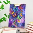 thumbnail image 5 of FMSHPON Colorful Butterfly Space Galaxy Clipboard Hardboard Wood Nursing Clip Board and Pull for Standard A4 Letter 13x9 inches, 5 of 7