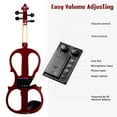 thumbnail image 3 of 4/4 Electric Violin Full Size Wood Silent Fiddle Stringed Instrument Bow Headphone Case Jujube Red, 3 of 11