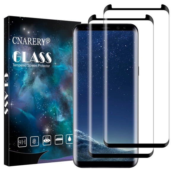 [2 Pack] Cnarery Samsung Galaxy S8 Screen Protector, 9H Tempered Glass Film, Fingerprint Unlock, Bubble Free, Scratch Resistant, Full Coverage