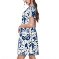 thumbnail image 2 of Balery Skiing Enthusiast Vestidos sueltos de manga corta para mujer, vestidos de verano 2025, vestidos casuales de corte A con vuelo., 2 of 6