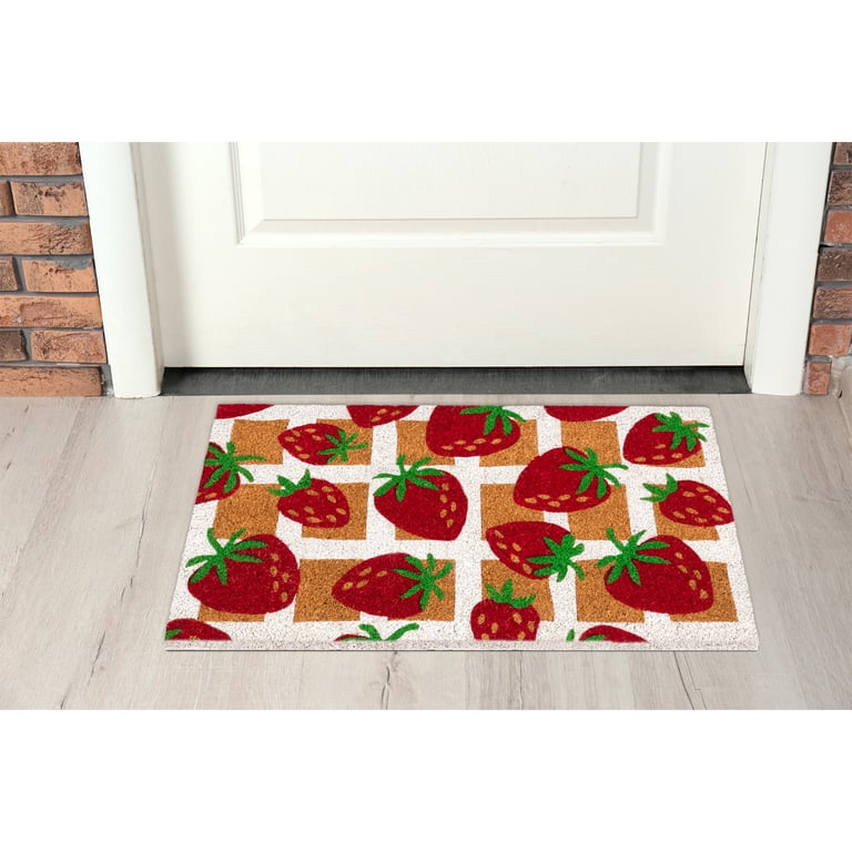 Mainstays Strawberry Grid Coir Doormat, 18