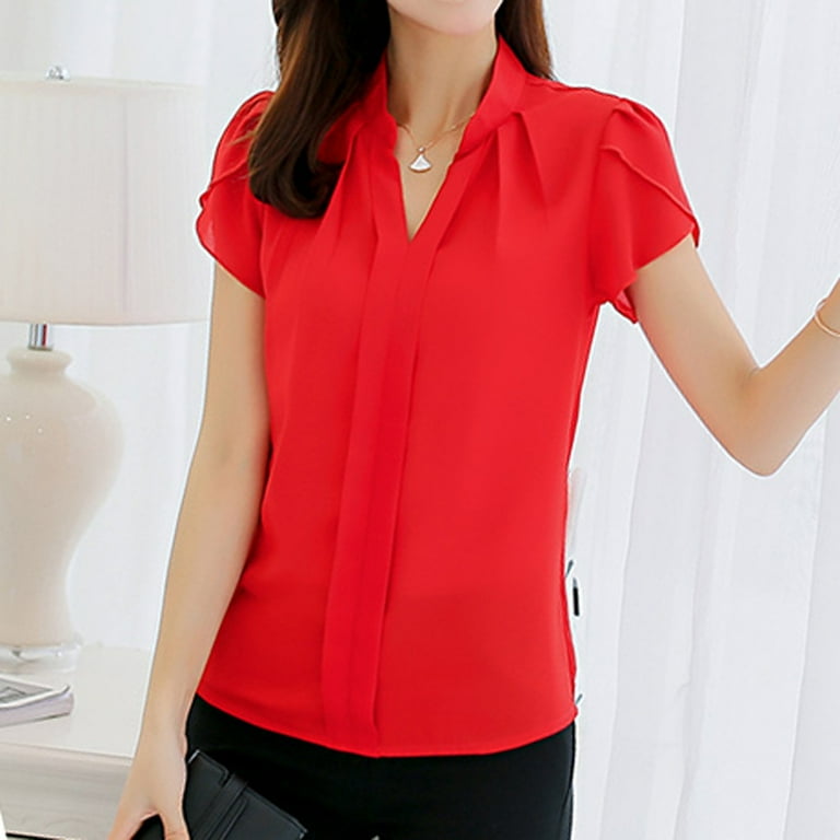 JDEFEG Dressy Blouses Women Work Work Shirt Plus Chiffon JDEFEG Dressy Blouses Women Work Work Shirt Plus Chiffon