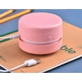 thumbnail image 6 of Pink Mini Vacuum Cleaner for Keyboard Car Home Office  Compact Round Design with Dust Brush  Perfect for Tight Spaces  Durable Plastic Body, 6 of 6