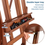 VISWIN Double Mast Extra Large H-Frame Easel,Hold Canvas up to 83-Walnut