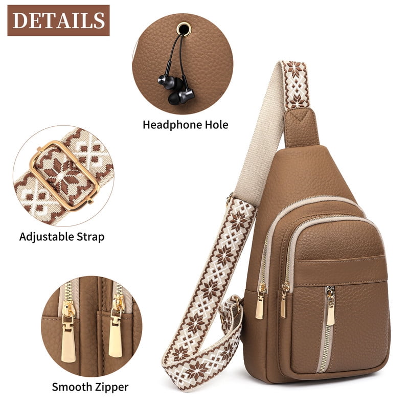 FALAN MULE Crossbody Bags for Women Trendy Leather Sling Chest Bag Fanny Packs for Women