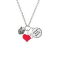 thumbnail image 2 of Delight Jewelry Silvertone Wolf Head - Red Heart Nurse Strong Zoe Necklace, 2 of 4