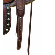 Premium Western Leather Saddle | Hand Tooled Design, Silver Conchos, Trail & Ranch Riding