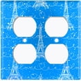 thumbnail image 3 of Metal Light Switch Plate Cover Romantic Paris Eiffel Tower Blue Letter PRS004, 3 of 13