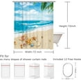 thumbnail image 5 of Beach Shower Curtains, Blue Shower Curtains with Hooks, Coastal Seashell Starfish Bathroom Decor, Blue Beige Ocean Sky Shower Curtain Sets Machine Washable, 72" W x 72" H, 5 of 6