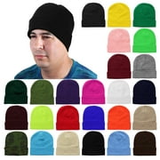 Falari Men Women Knitted Beanie Hat Ski Cap Plain Solid Color Warm Great for Winter