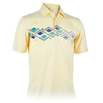 Monterey Club Men's Argyle Element Print Contrast Golf Polo Shirt #1595
