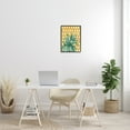 thumbnail image 2 of Stupell Industries Tropical Plant Fronds over Geometric Yellow Pattern Botanical & Floral Painting Black Framed Art Print Wall Art, 16 x 20, 2 of 7
