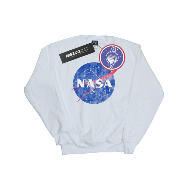 NASA Chandail Molletonné Classique pour Hommes avec Logo Insigne Usé