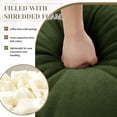 thumbnail image 6 of FFH 116" Apartment Sofa, Cozy Chenille 3 Seater Modular Cloud Couch, 2 Round Pillows, Green, 6 of 12